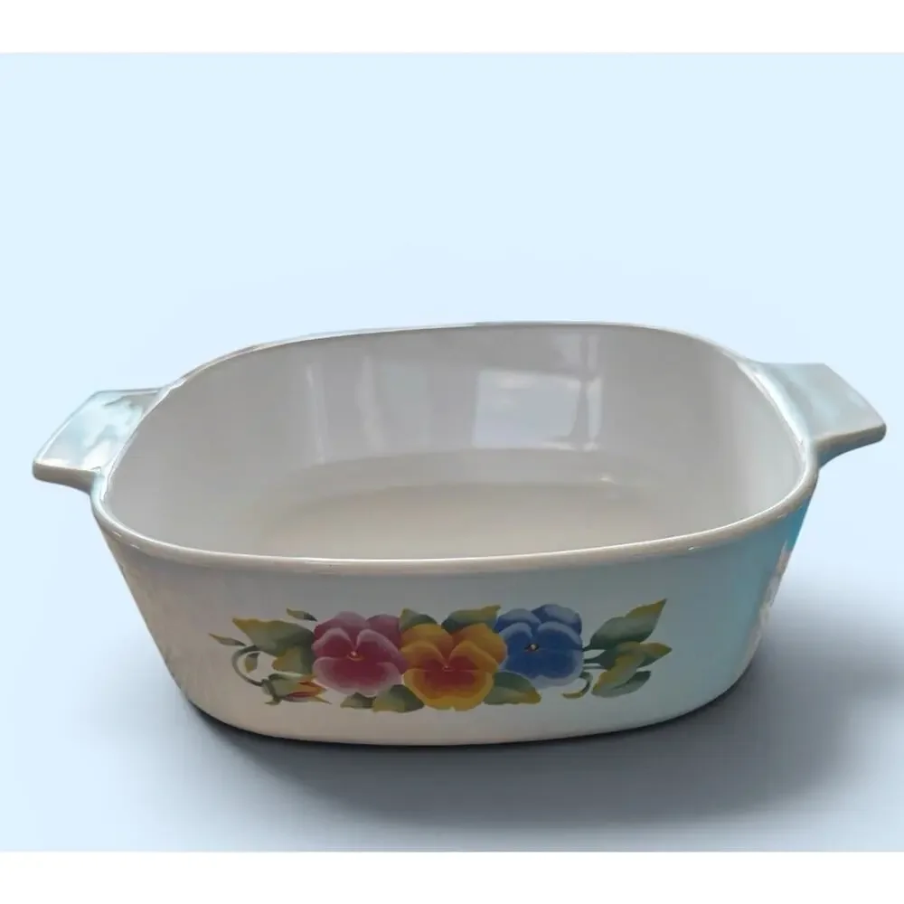 Corning Ware Summer Blush Pansies Casserole Dish A-2-B 2L NO LID
